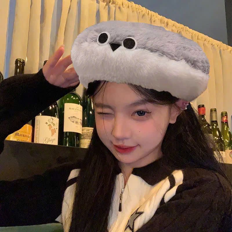  Mũ Lông Xù Nữ Siêu Mềm Xinh Xắn 