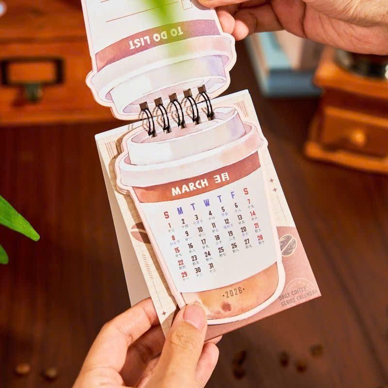  Lịch Mini 2026 Mẫu Cà Phê 