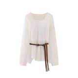  Áo Len Dệt Kim Nữ + Dây Thắt Lưng 