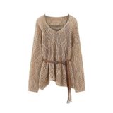  Áo Len Dệt Kim Nữ + Dây Thắt Lưng 