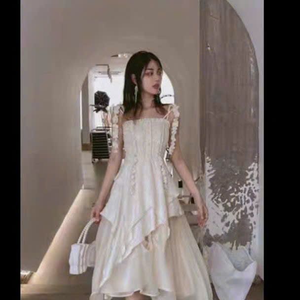  Đầm Corset Voan Hoa Xòe Dài 