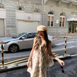  Đầm caro dáng chữ A phong cách Pháp 