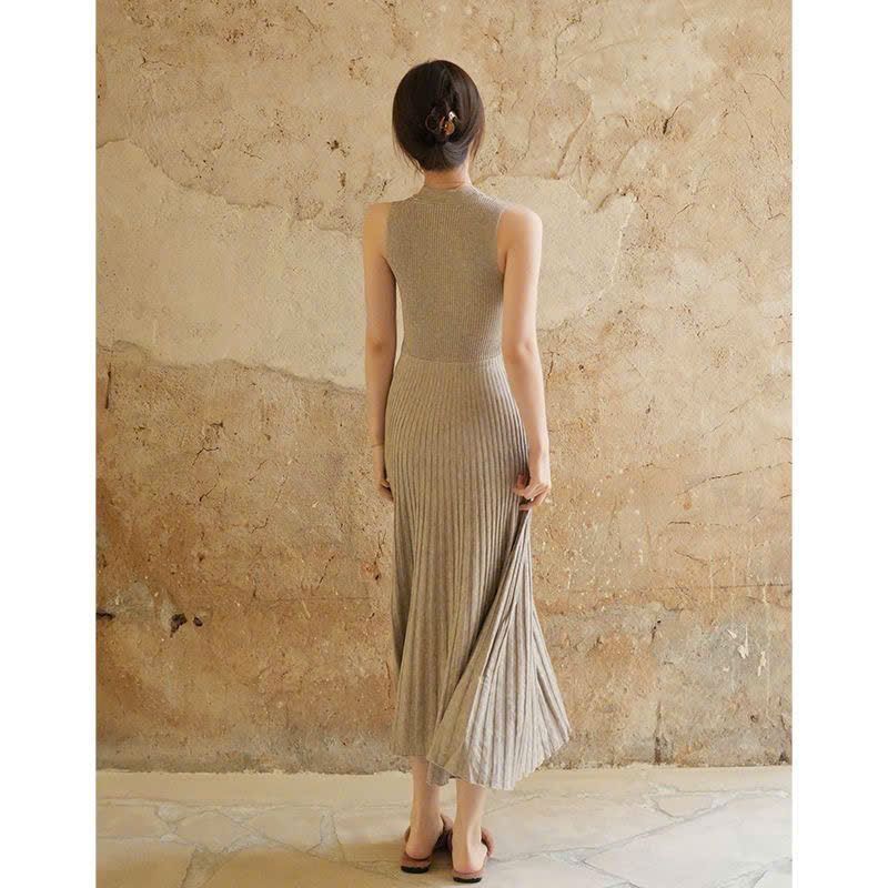  Váy Dài Dệt Kim Xếp Ly Thời Trang 