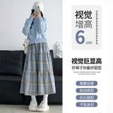  Chân Váy Dài Caro Lông Nhung 