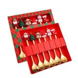  Set 6 Muỗng Nĩa Quà Tặng Giáng Sinh 