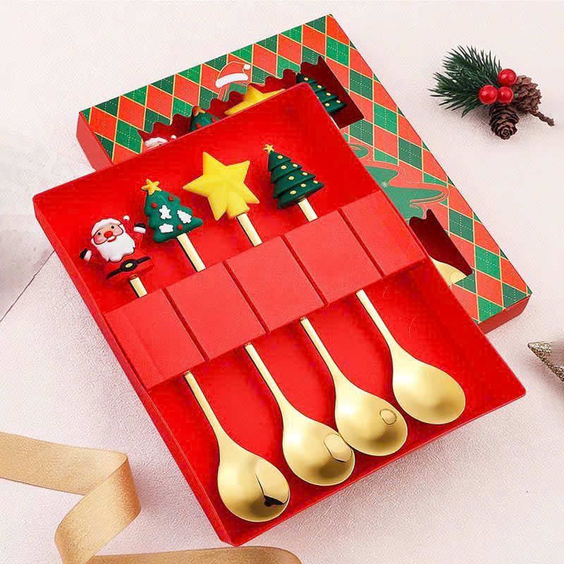  Set 6 Muỗng Nĩa Quà Tặng Giáng Sinh 