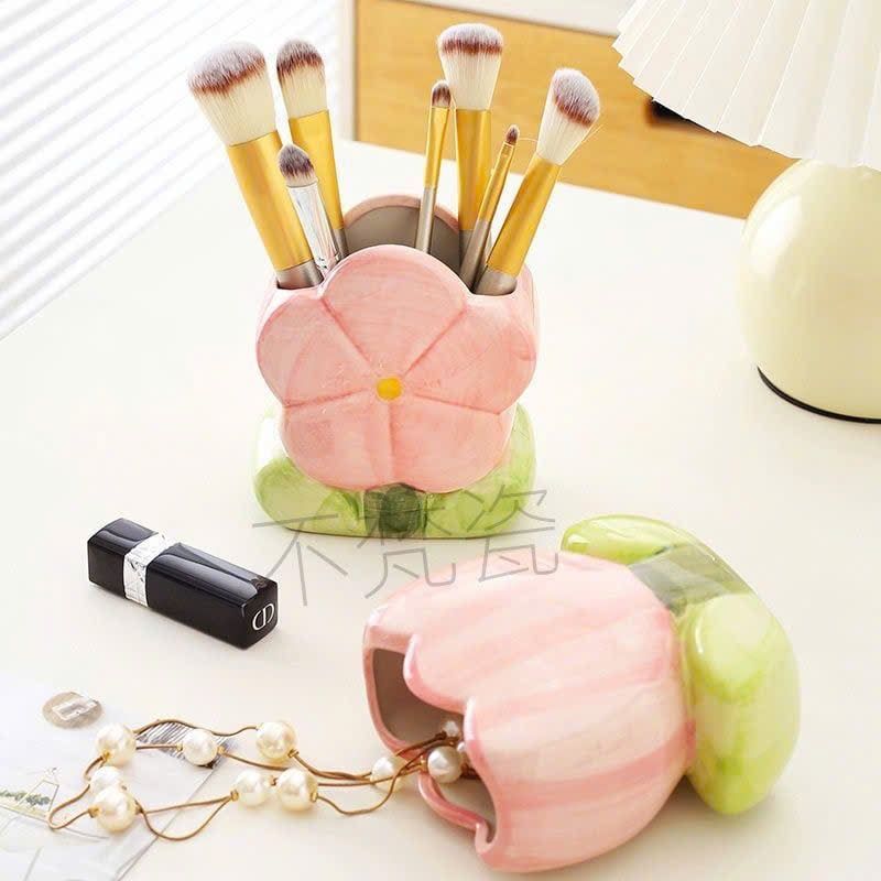  Lọ Bút Gốm Hoa Tulip Dễ Thương 