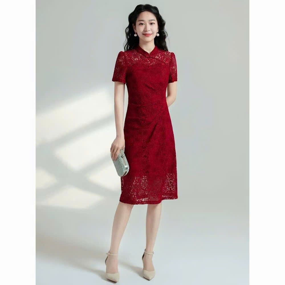  Sườn Xám Gấm Hoa 