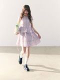  Váy Đầm Tím Nhạt Kiểu Hàn Quốc 