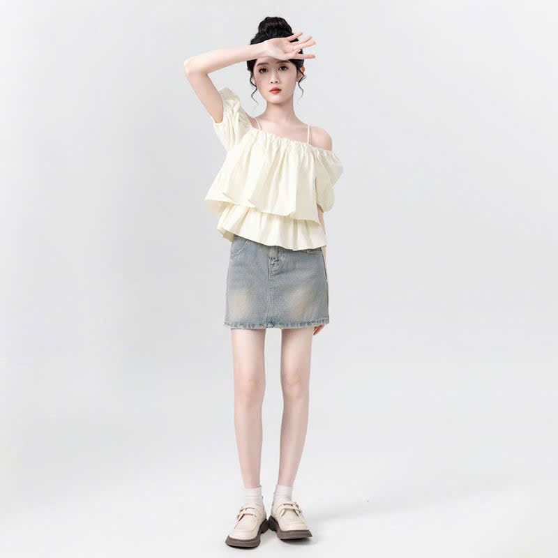  Áo Sơ Mi Babydoll Tay Phồng 