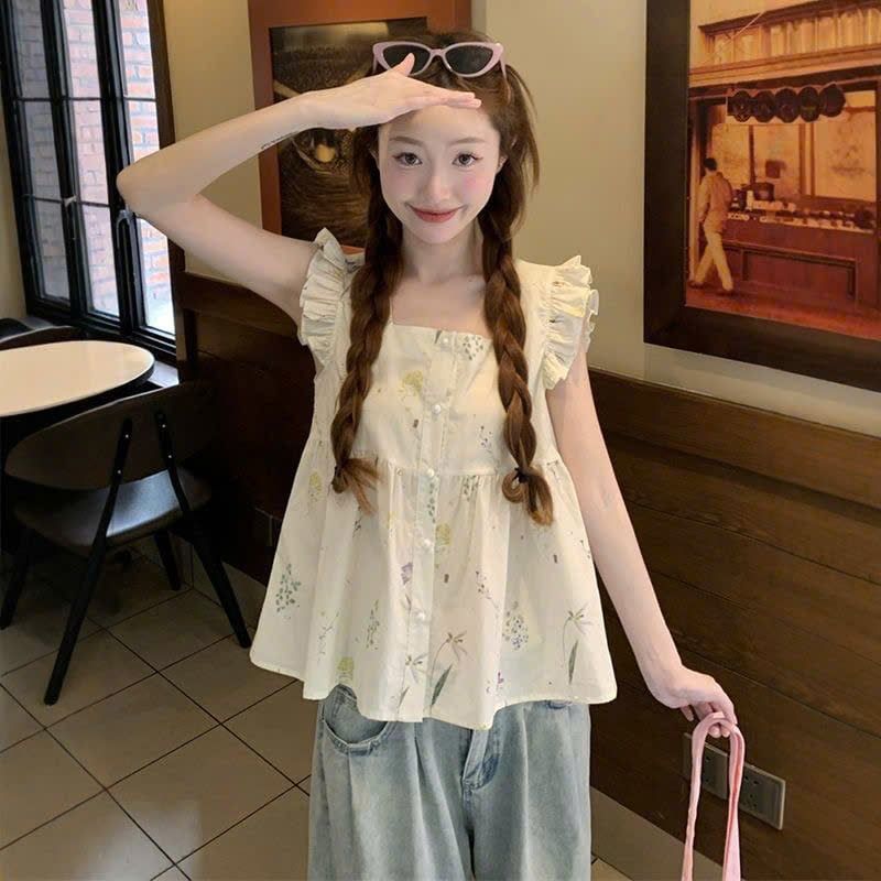  Áo Kiểu Dáng Peplum Tay Bèo Nữ 