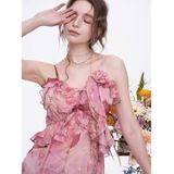  Đầm Maxi Hoa Bèo Dọc Xếp Ly 