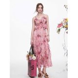  Đầm Maxi Hoa Bèo Dọc Xếp Ly 