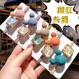  Set 5 Dây Cột Tóc Mickey Đính Đá 