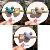  Set 5 Dây Cột Tóc Mickey Đính Đá 