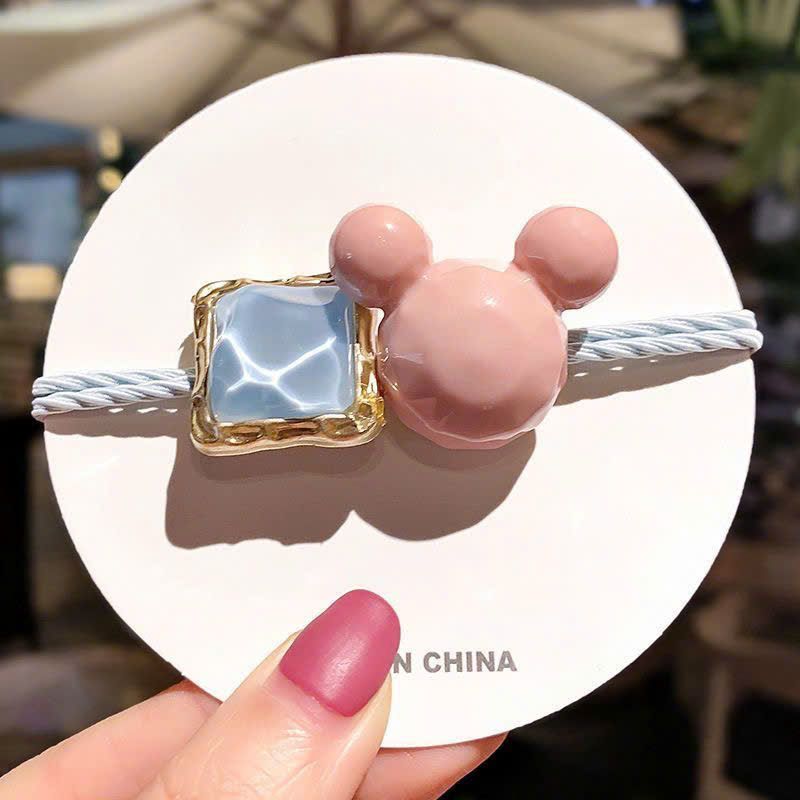  Set 5 Dây Cột Tóc Mickey Đính Đá 