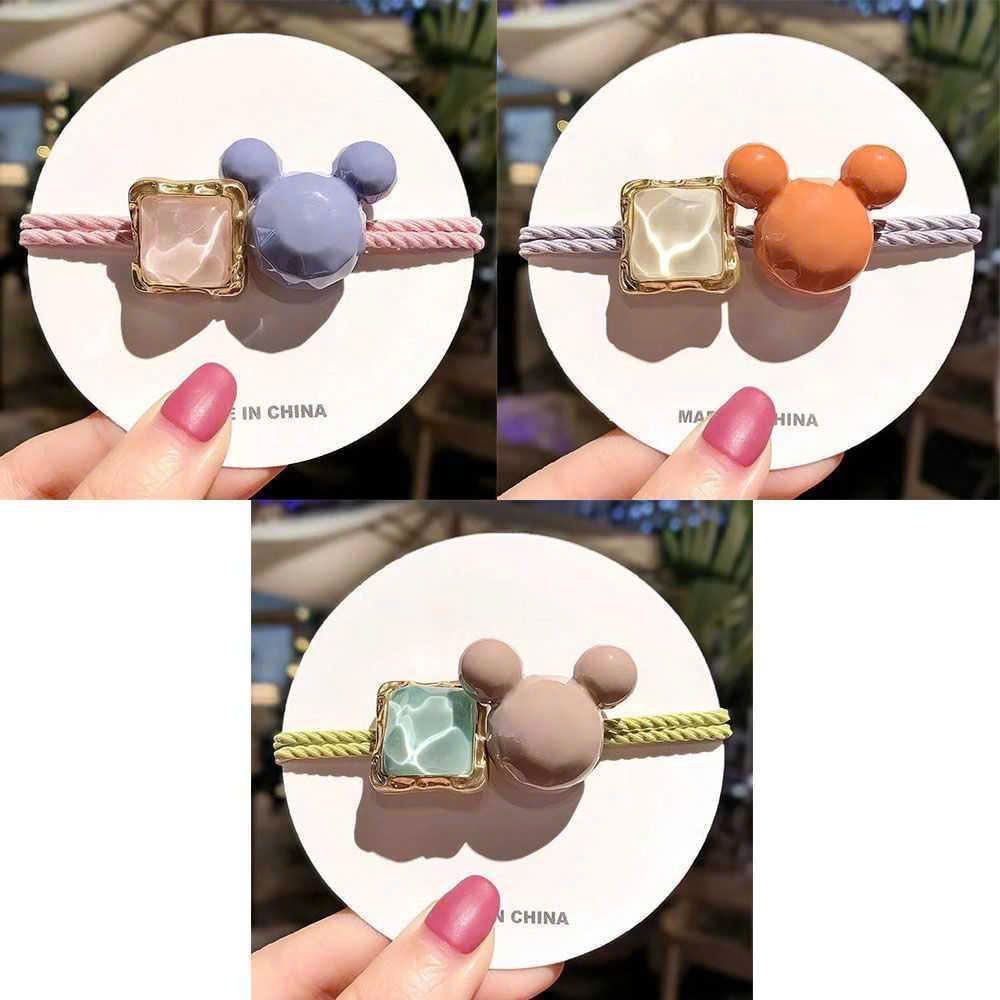  Set 5 Dây Cột Tóc Mickey Đính Đá 