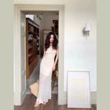  Váy Lưới Trắng Ôm Body Dáng Dài 