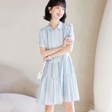  Đầm Babydoll Sơ Mi Xếp Nếp 