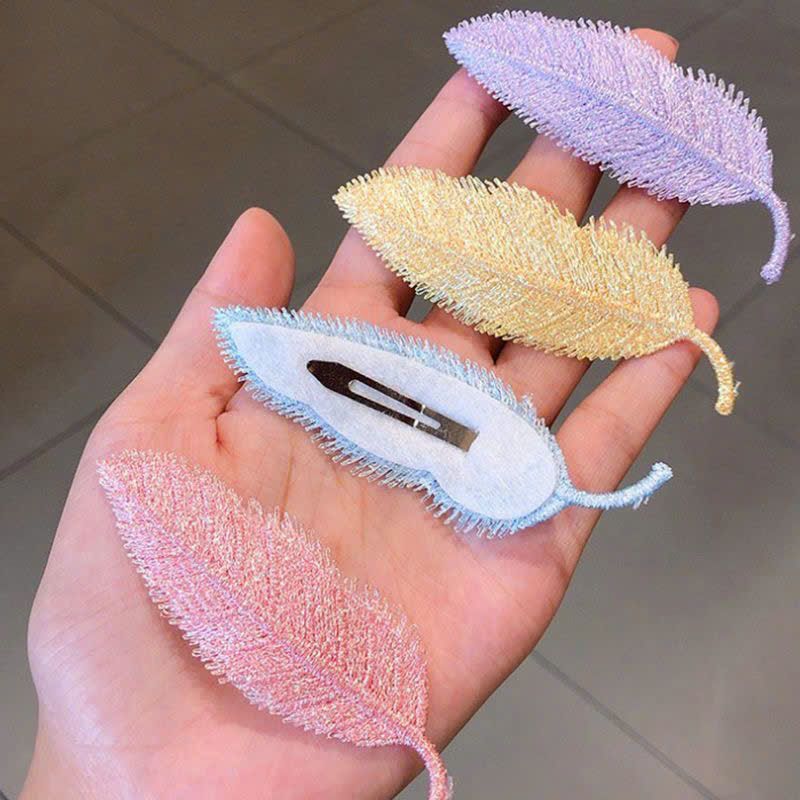  Bộ Kẹp Tóc Hình Lá Và Lông Vũ 