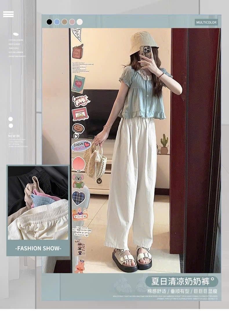  Quần Ống Rộng Lưng Cao Xếp Ly 