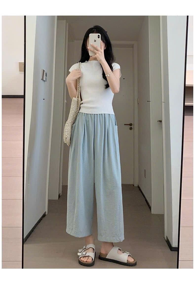  Quần Ống Rộng Lưng Cao Xếp Ly 