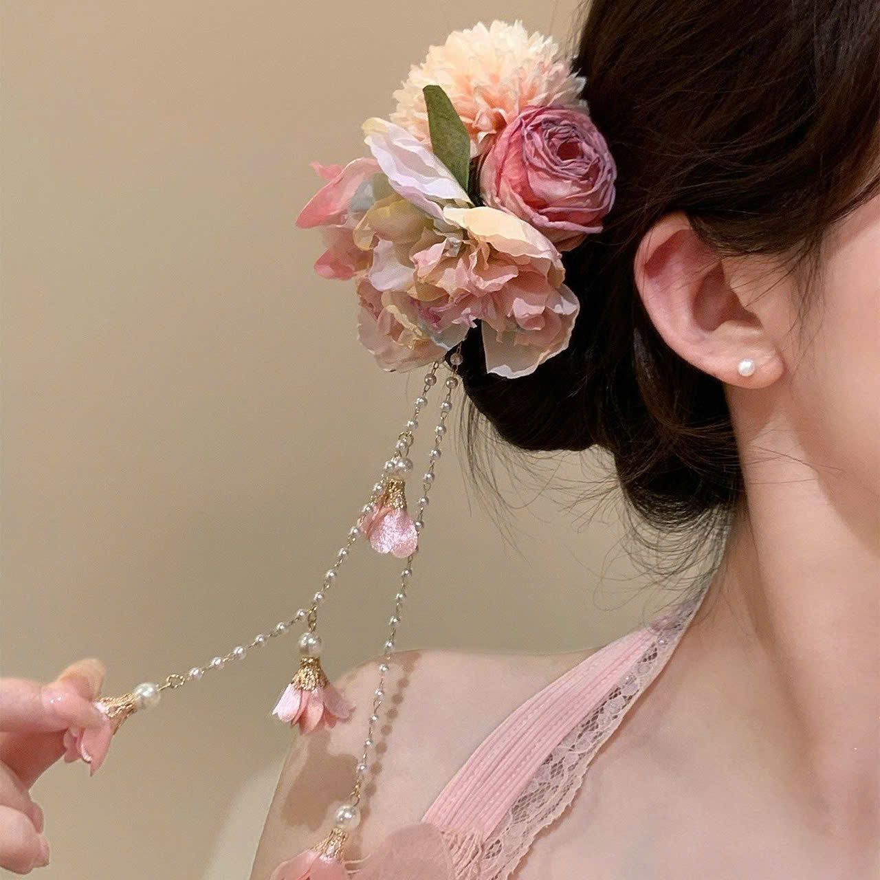  Kẹp Tóc Phong Cách Hanfu Họa Tiết Hoa 