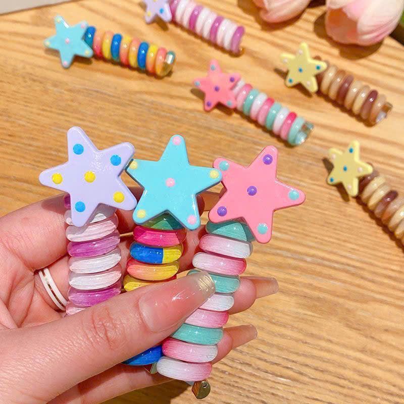  Set 5 Dây Buộc Tóc Lò Xo Hình Ngôi Sao 