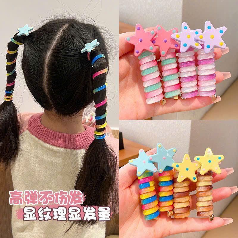  Set 5 Dây Buộc Tóc Lò Xo Hình Ngôi Sao 