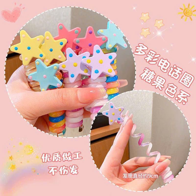  Set 5 Dây Buộc Tóc Lò Xo Hình Ngôi Sao 