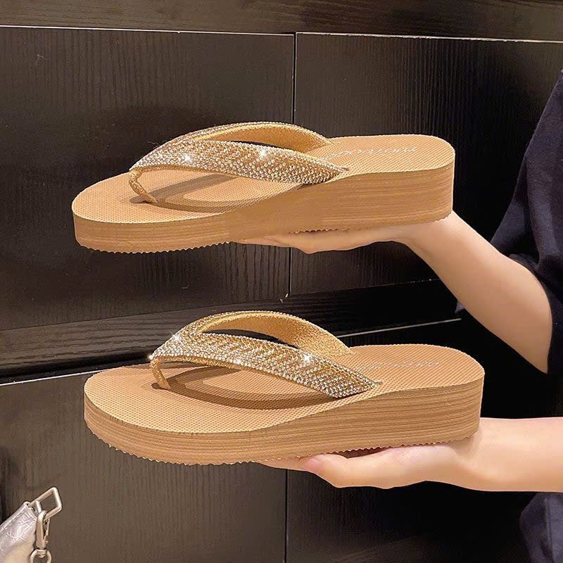  Dép Xỏ Ngón Đế Xuồng Đính Đá 