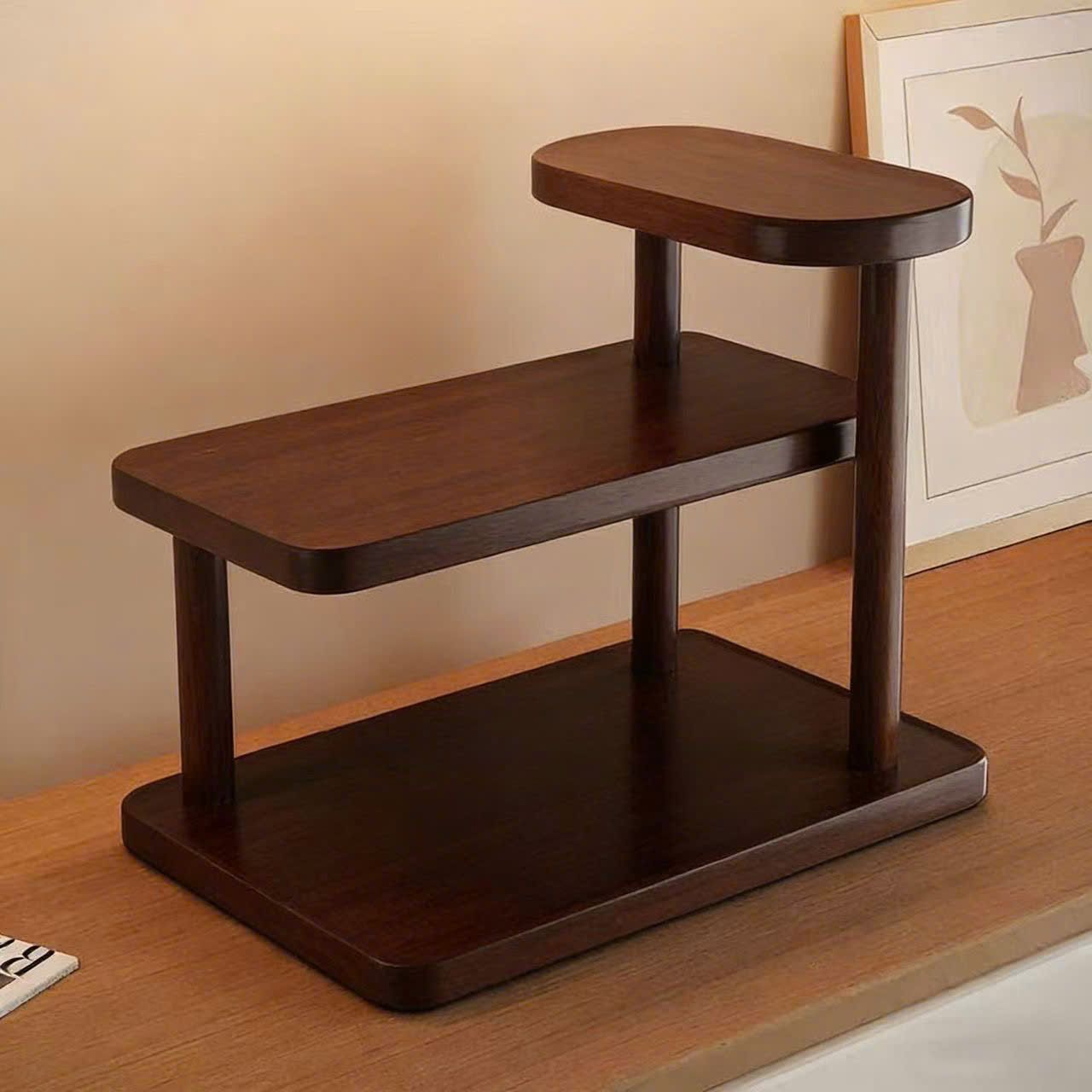  Kệ Mỹ Phẩm Gỗ 2 Tầng Để Bàn 