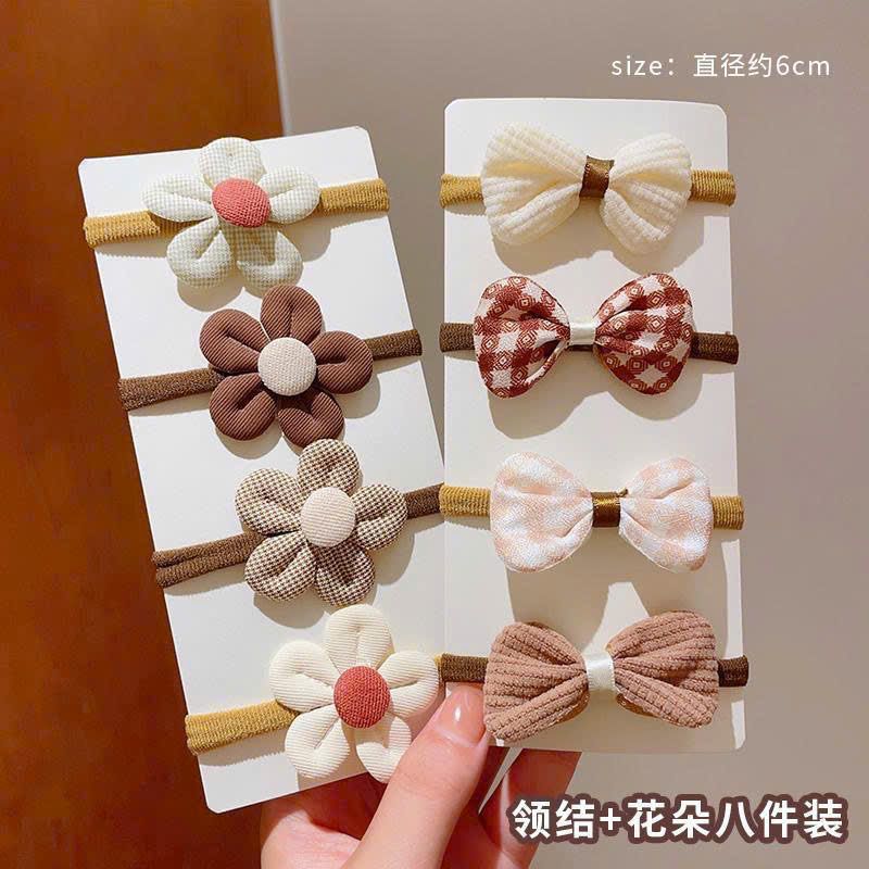  Set Dây Buộc Tóc Hoa Tông Màu Cà Phê 