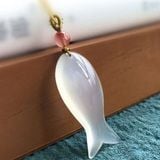  Mặt Dây Chuyền Hình Cá Mã Não Trắng 
