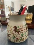  Lọ Cắm Bút Bằng Gốm Sứ Có Họa Tiết Ngựa Và Chữ Phúc 