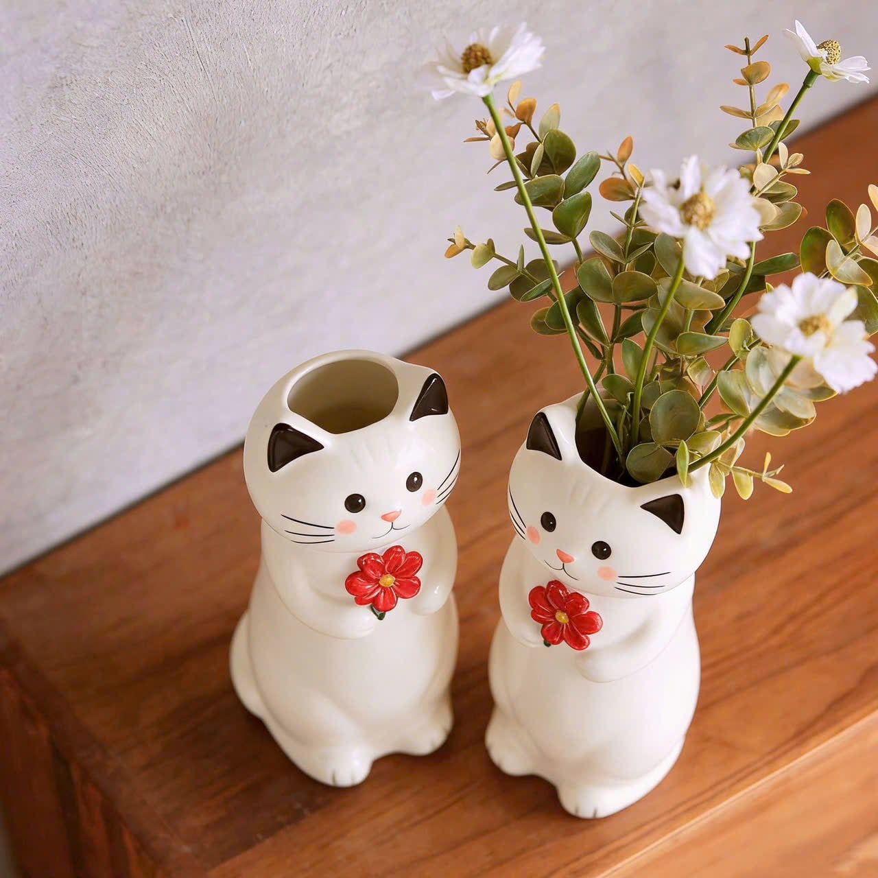  Bình Hoa Hình Chú Mèo Dễ Thương 