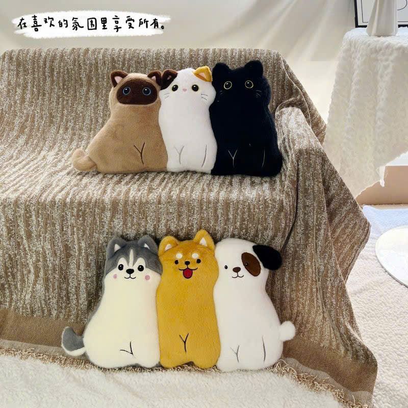  Gối Ôm Chó / Mèo Nhồi Bông Mềm Mại 