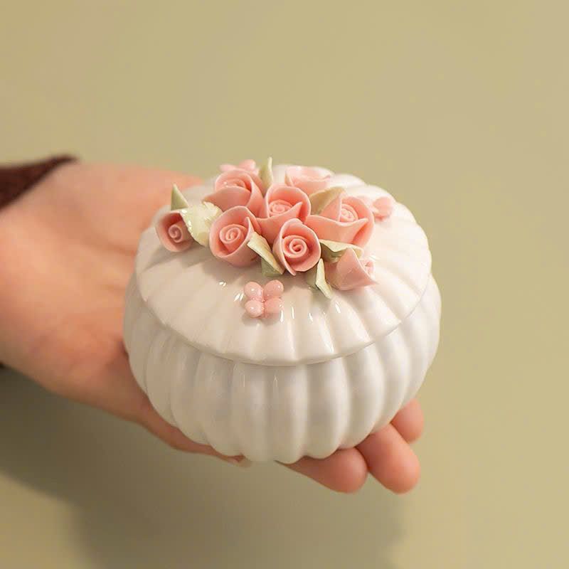  Hộp Sứ Tròn Đa Năng Hoa Hồng 