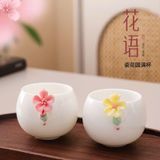  Chén Trà Gốm Sứ Thủ Công Họa Tiết Hoa Anh Đào 