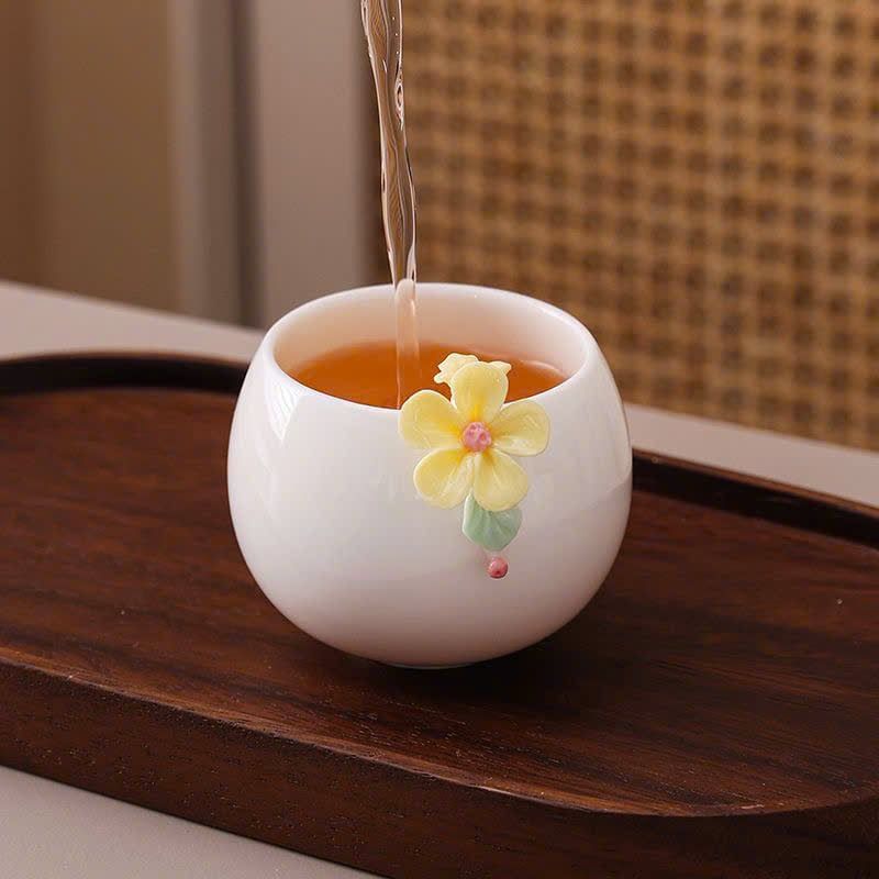  Chén Trà Gốm Sứ Thủ Công Họa Tiết Hoa Anh Đào 