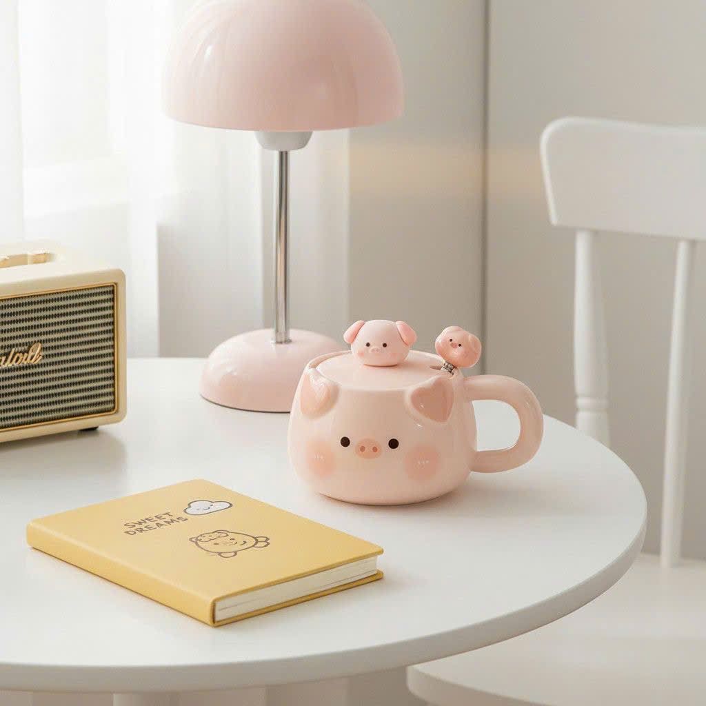  Bộ Cốc Sứ Cao Cấp Chillme Hình Heo hồng 