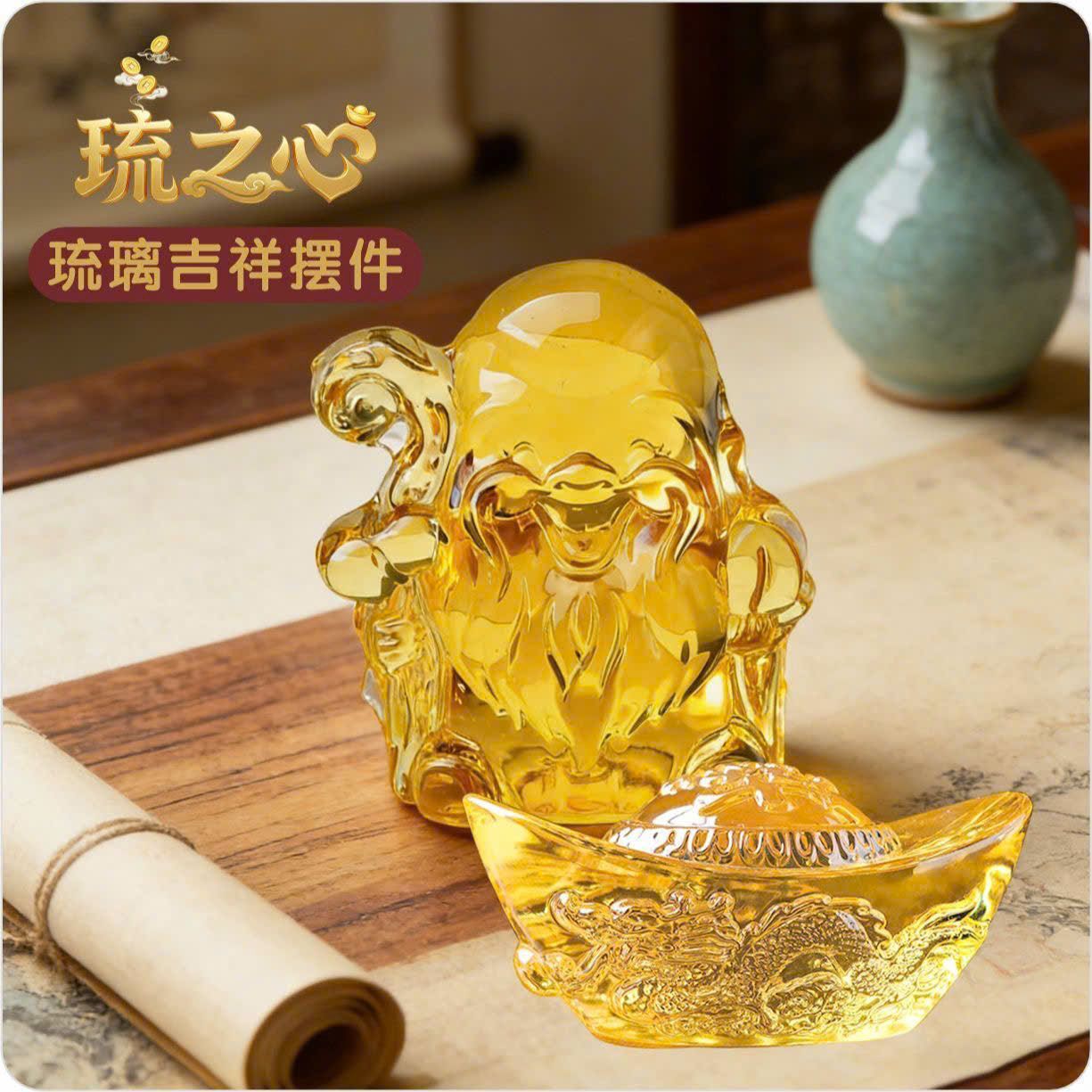  Bộ Tượng Ngũ Phúc Thần Tài Lưu Ly Vàng 