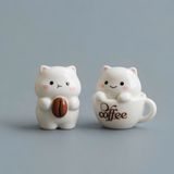  Cặp Tượng Gốm Sứ Hình Mèo Coffee Mini 