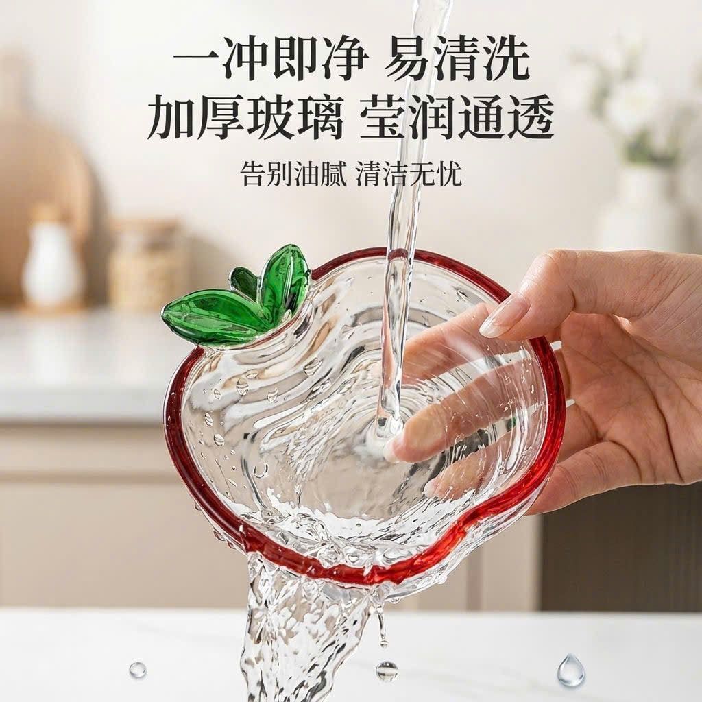  Đĩa Thủy Tinh Hình Quả Táo 