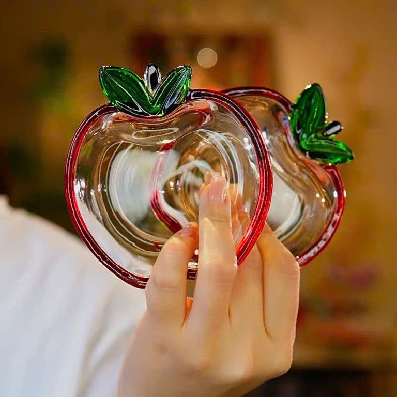  Đĩa Thủy Tinh Hình Quả Táo 