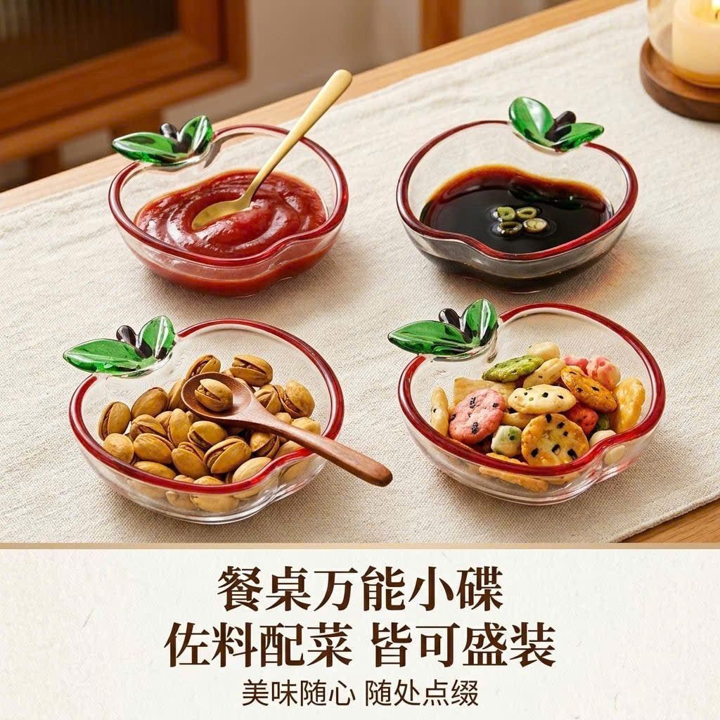  Đĩa Thủy Tinh Hình Quả Táo 
