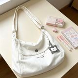  Túi Xách Tote Vải Canvas Màu Trắng Họa Tiết Gấu 