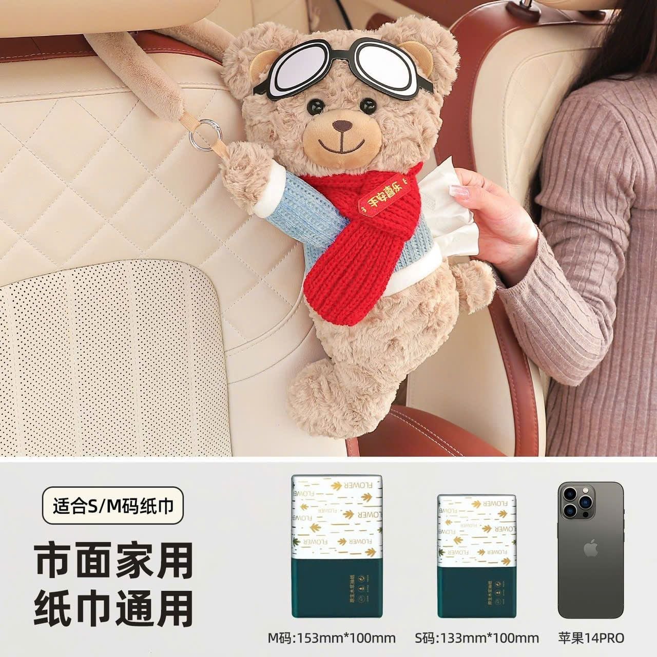  Gấu Hoạt Hình Cho Ô Tô Gắn Khăn Giấy 
