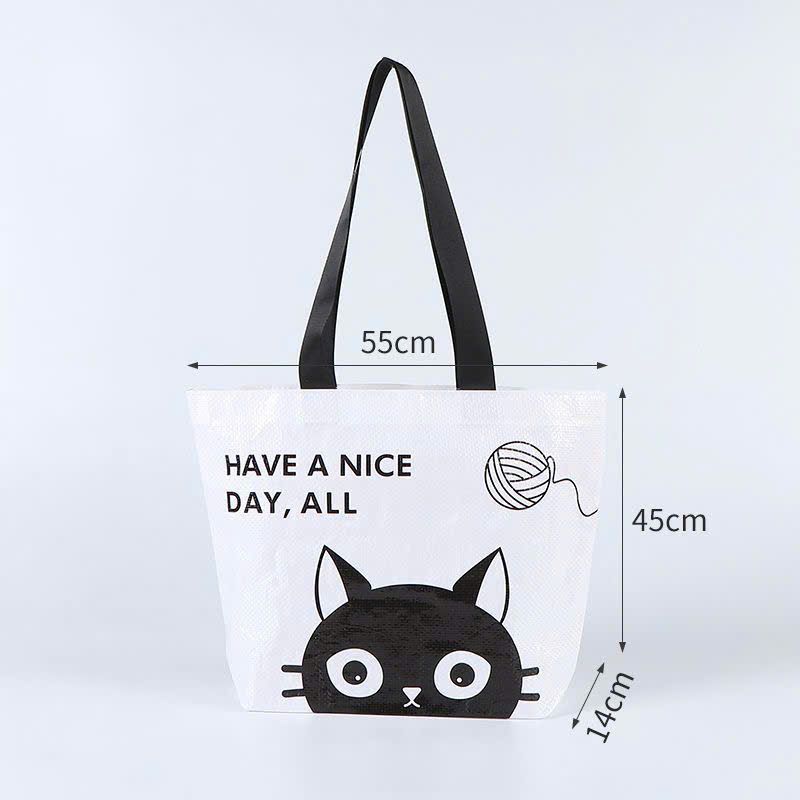  Túi Tote Trong Suốt Họa Tiết Mèo Đen Dễ Thương 