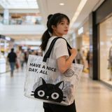  Túi Tote Trong Suốt Họa Tiết Mèo Đen Dễ Thương 